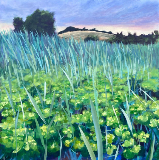 Light green evening 80 x 80 x 5 - Nana Bryder ART