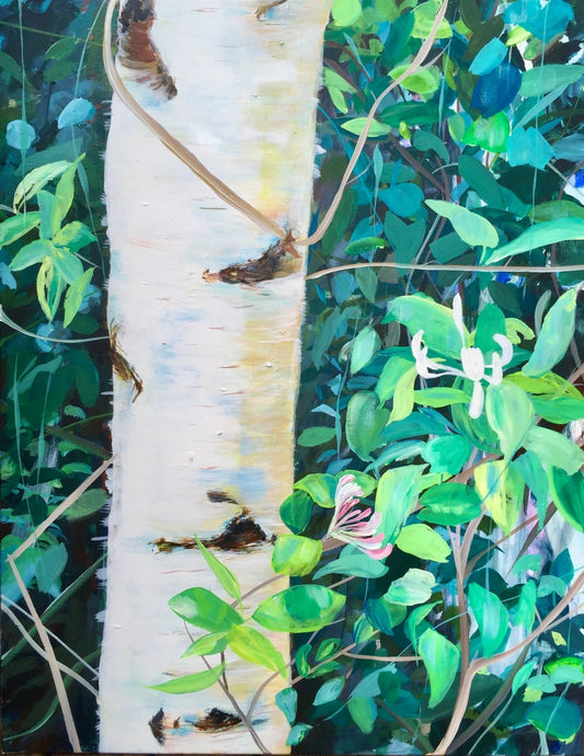 Birch with honeysuckle - Nana Bryder ART